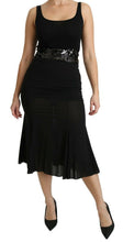 Black Mermaid High Waist Midi Silk Skirt Dolce & Gabbana
