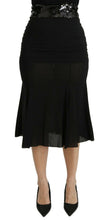 Black Mermaid High Waist Midi Silk Skirt Dolce & Gabbana