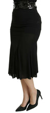 Black Mermaid High Waist Midi Silk Skirt Dolce & Gabbana