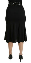 Black Mermaid High Waist Midi Silk Skirt Dolce & Gabbana