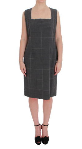 Gray Checkered Cotton Blazer Dress Set Suit BENCIVENGA