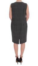 Gray Checkered Cotton Blazer Dress Set Suit BENCIVENGA