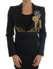 Black Crystal Fairy Tale Blazer Jacket Dolce & Gabbana