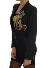 Black Crystal Fairy Tale Blazer Jacket Dolce & Gabbana