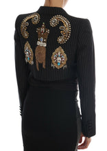 Black Crystal Fairy Tale Blazer Jacket Dolce & Gabbana