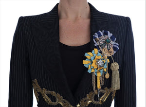 Black Crystal Fairy Tale Blazer Jacket Dolce & Gabbana