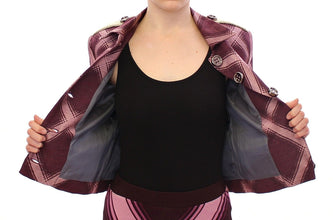 Check Trench Coat Blazer Purple Jacket House of Holland