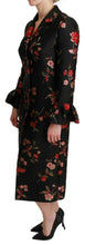 Black Floral Embroidered Jacket Coat Dolce & Gabbana