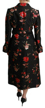 Black Floral Embroidered Jacket Coat Dolce & Gabbana