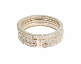 Silver Womens Clear CZ 925 Sterling Ring Nialaya