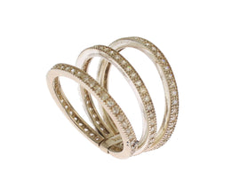 Silver Womens Clear CZ 925 Sterling Ring Nialaya