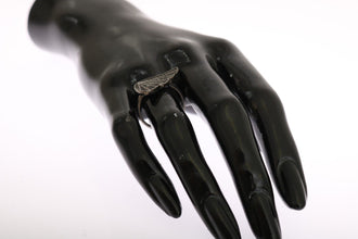 Silver Womens Black CZ Rhodium 925 Ring Nialaya