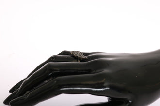 Silver Womens Black CZ Rhodium 925 Ring Nialaya
