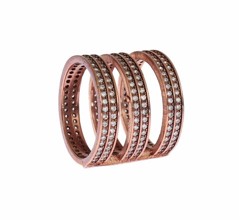 Gold 925 Silver Clear CZ Pink Ring Nialaya