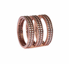 Gold 925 Silver Clear CZ Pink Ring Nialaya