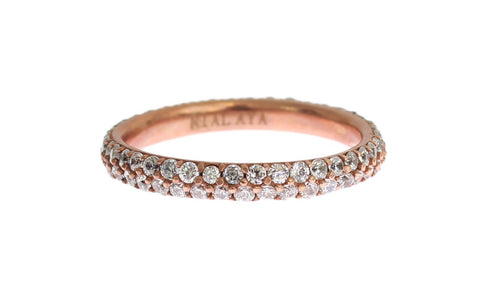 Pink Gold 925 Silver Clear CZ Ring Nialaya