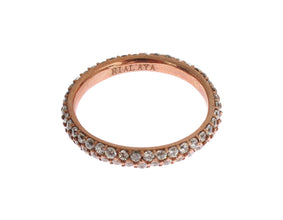 Pink Gold 925 Silver Clear CZ Ring Nialaya