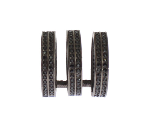 Black CZ Rhodium 925 Silver Ring Nialaya
