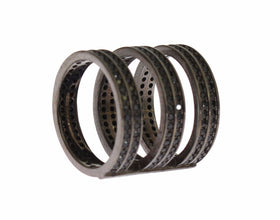 Black CZ Rhodium 925 Silver Ring Nialaya