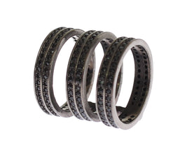 Black CZ Rhodium 925 Silver Ring Nialaya