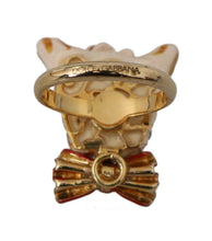 Gold Brass Resin Beige Dog Pet Branded Accessory Ring Dolce & Gabbana
