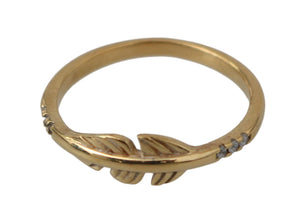 Gold Feather Clear CZ 925 Silver Women Nialaya
