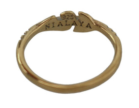 Gold Feather Clear CZ 925 Silver Women Nialaya