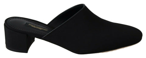 Black Grosgrain Slides Sandals Women Shoes Dolce & Gabbana