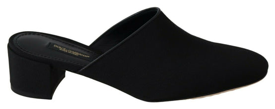 Black Grosgrain Slides Sandals Women Shoes Dolce & Gabbana
