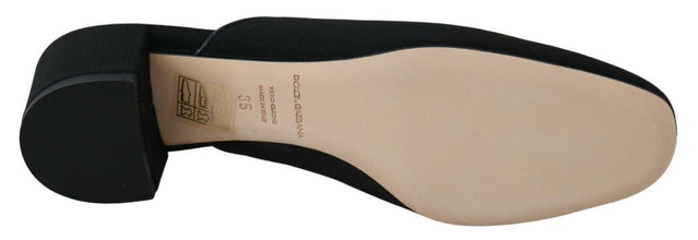 Black Grosgrain Slides Sandals Women Shoes Dolce & Gabbana