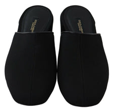Black Grosgrain Slides Sandals Women Shoes Dolce & Gabbana