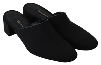 Black Grosgrain Slides Sandals Women Shoes Dolce & Gabbana