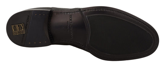 Black Leather Lizard Skin Ankle Boots Dolce & Gabbana