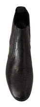 Black Leather Lizard Skin Ankle Boots Dolce & Gabbana