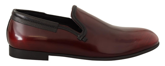 Bordeaux Patent Leather Dress Loafers Shoes Dolce & Gabbana