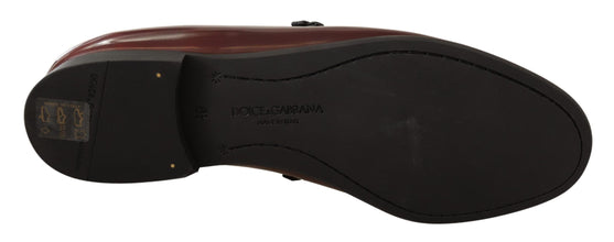 Bordeaux Patent Leather Dress Loafers Shoes Dolce & Gabbana