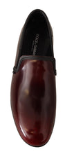 Bordeaux Patent Leather Dress Loafers Shoes Dolce & Gabbana