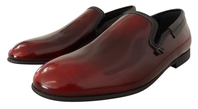 Bordeaux Patent Leather Dress Loafers Shoes Dolce & Gabbana