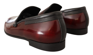 Bordeaux Patent Leather Dress Loafers Shoes Dolce & Gabbana