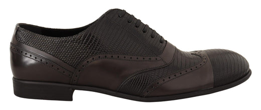 Brown Lizard Skin Leather Oxford Dress Shoes Dolce & Gabbana