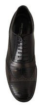 Brown Lizard Skin Leather Oxford Dress Shoes Dolce & Gabbana