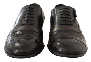 Brown Lizard Skin Leather Oxford Dress Shoes Dolce & Gabbana