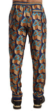 Multicolor Patterned Joggers Silk Pants Dolce & Gabbana
