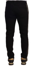 Black Skinny Fit Denim Side Band Jeans Pant Dolce & Gabbana