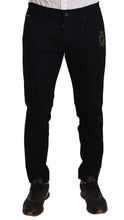 Black Skinny Fit Denim Side Band Jeans Pant Dolce & Gabbana