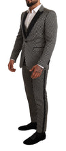 Black White Check 3 Piece Set MARTINI Suit Dolce & Gabbana