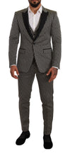 Black White Check 3 Piece Set MARTINI Suit Dolce & Gabbana
