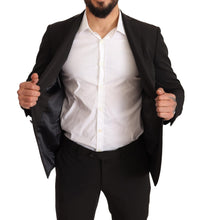 Black Polyester Slim 2 Piece Set TAGLIENTE Suit Domenico Tagliente
