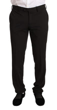 Black Polyester Slim 2 Piece Set TAGLIENTE Suit Domenico Tagliente
