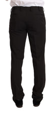 Black Polyester Slim 2 Piece Set TAGLIENTE Suit Domenico Tagliente
